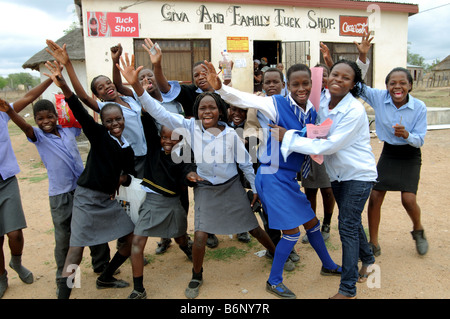 Schule Kinder, dzumeri bhambene Bereich Südafrika Stockfoto