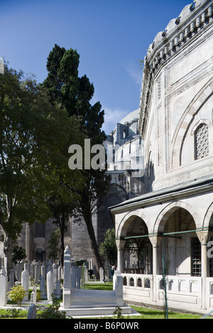 außen, Kanuni Sultan Süleyman Türbesi, Mausoleum von Suleiman dem prächtigen, Istanbul, Türkei Stockfoto