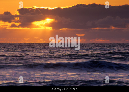 Sonnenuntergang über dem Pazifischen Ozean aus Trinidad Trinidad Humboldt County Florida Stockfoto