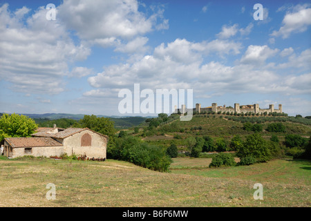 Monteriggioni Toskana Italien die mittelalterliche befestigte Stadt Monteriggioni Stockfoto