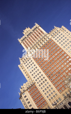 Edificio España Gebäude, Plaza de España, Madrid, Spanien Stockfoto