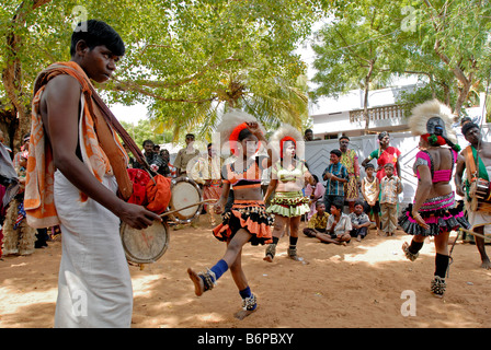 KARAGATTAM IN KULASEKARAPATTINAM TAMILNADU Stockfoto