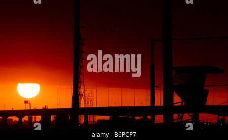 Sonnenuntergang über Docklands, Melbourne Stockfoto