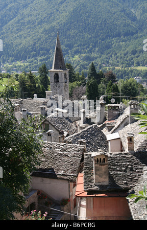 Craveggia und seine vielen Schornsteine in Val Vigezzo Piemonte Italien Stockfoto