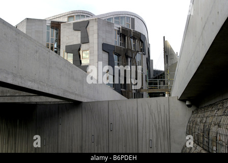 Ansicht des Schottischen Parlaments Gebäude, die Verwendung von Beton, in Edinburgh. Stockfoto