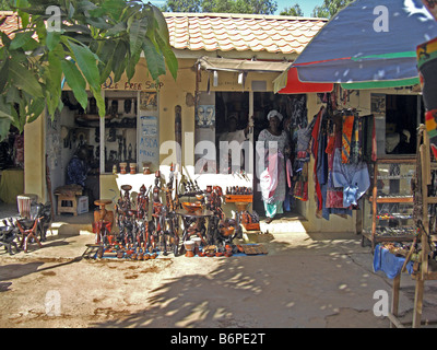 Senegambia Kunsthandwerksmarkt in Gambia Westafrika Stockfoto