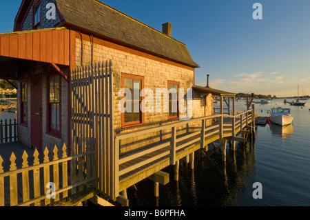 Boothbay Hafen rund um das alte Zollhaus zum Gehweg Acadia Nationalpark Maine USA Vereinigte Staaten von Amerika Stockfoto