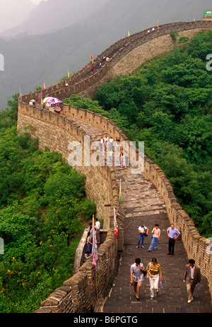 Die Chinesische Mauer bei Mutianyu nordöstlich der Stadt Beijing in Peking Gemeinde China Stockfoto