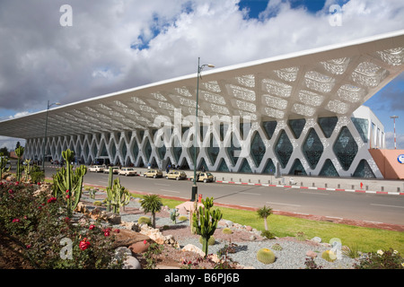 Menara International Airport Terminal 1 Abfluß- und Ankunftsgebäude. Marrakesch Marokko Stockfoto