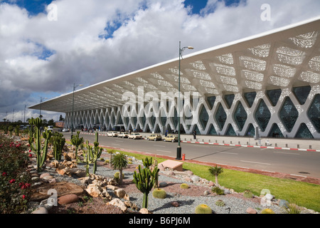 Marrakesch Marokko Menara International Flughafen Terminal 1 Abflüge und Ankünfte Gebäude Stockfoto