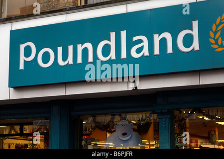 Poundland Ladenschild Ipswich Suffolk England Stockfoto