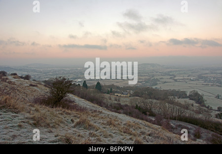 Die Cotswold Weise am Crickley Hill Country Park in der Nähe von Cheltenham in Gloucestershire im Dezember 2008 Stockfoto