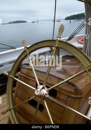 Detail von der berühmten Mottenhalle der Bluenose II am Dock in Lunenburg Nova Scotia Kanada Stockfoto