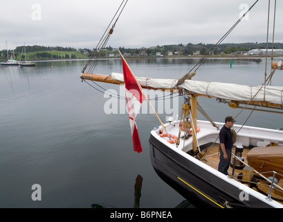 Die berühmten Mottenhalle der Bluenose II am Dock in Lunenburg Nova Scotia Kanada Stockfoto