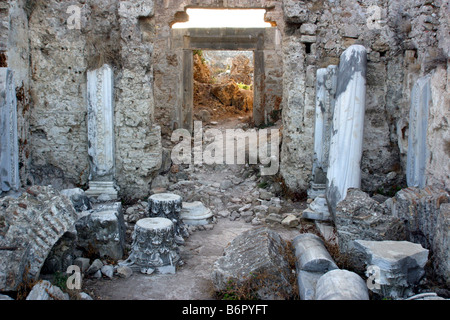 antike Stadt in Side, Manavgat, Antalya, Side, Türkei Stockfoto