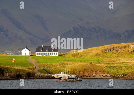 Viðeyjarstofa Haus auf der Insel Viðey in den Hafen von Reykjavik, Island Stockfoto