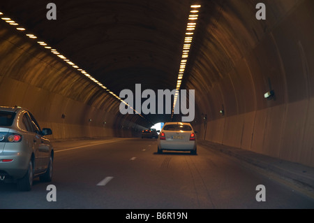 Israel ein Tunnel auf der Autobahn 6 eine neue Mautautobahn von Norden nach Süden verlaufenden Stockfoto