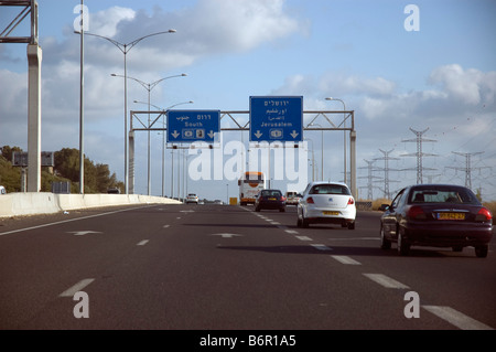 Israel Highway 6 eine neue Mautautobahn von Norden nach Süden verlaufenden Stockfoto