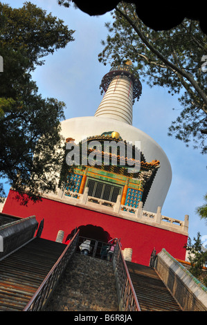 Giant Dagoba Tempel Beihai Park Peking China Stockfoto