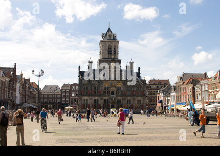 Hauptplatz in mittelalterlichen Delft Stockfoto