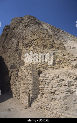 Adobe Lehmziegeln in Huaca Cortada (Teil des Komplexes Huaca El Brujo), in der Nähe von Trujillo, Peru Stockfoto