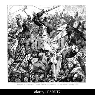 Der 6. Earl of Leicester Simon de Montfort getötet in der Schlacht von Evesham 4. August 1265 19. Jahrhundert Illustration Stockfoto