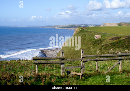 Küsten-Wanderweg über Cwm Nash Glamorgan Erbe Küste Vale von Glamorgan-Süd-Wales Stockfoto