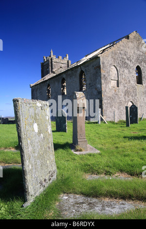 Kilchoman Kirche und Gräber, Machirs Bucht, Isle of Islay. Schottland Stockfoto