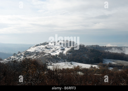 Schnee in Tusculum, Albaner Berge (Italien) Stockfoto