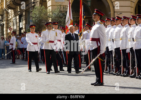 Präsident Edward Fenech Adami, Präsident der Malteser und Soldaten, 8. September Victory Day Feierlichkeiten, Valletta, Malta Stockfoto