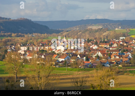 Bad Wimpfen Blick auf die Stadt Ohlsbach vom Schloss Wände in Bad Wimpfen Stockfoto