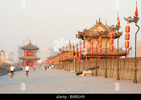 Stadtmauer von Xian, China Stockfoto