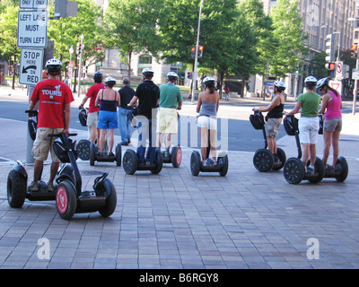 Exkursion durch Washington DC auf Segways Stockfoto