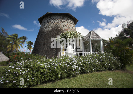 Ein Boutique-Hotel von Denkmalimmobilien auf St. Lucia, West Indes Karibik umgewandelt. Stockfoto