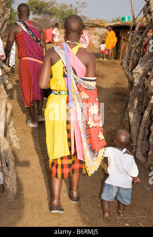 Dorf in der Nähe von Masai Mara Game Park Kenia Afrika Stockfoto