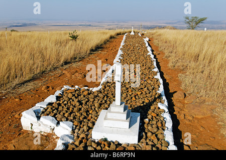 Ehemalige Schlachtfeld im Anglo-Boer Krieg, Spionkop, Kwazulu-Natal, Südafrika, Afrika Stockfoto