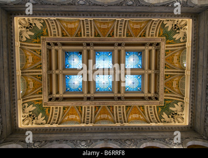 Decke der großen Halle von der Library of Congress in Washington, D.C. Stockfoto