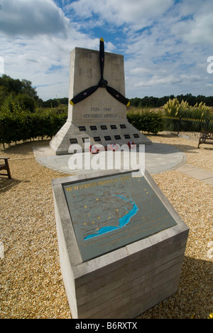 New Forest Flugplätze Denkmal am Holmsley Süden. Stockfoto