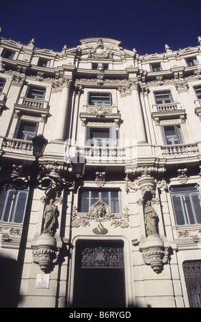 Fassade der Banco Español de crédito, Plaza de Canalejas, Madrid, Spanien Stockfoto