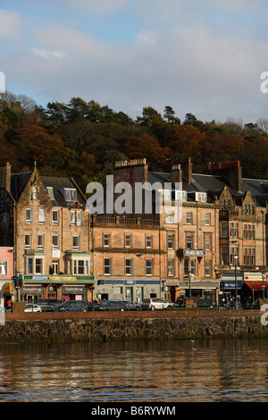 Oban Fischerei Hafen aus dem 18. Jahrhundert Stadt Zentrum typische Hafengebäuden Argyll Bute Scotland UK Stockfoto