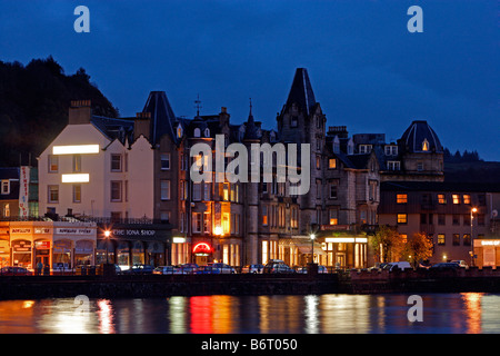 Oban Fischerei Hafen aus dem 18. Jahrhundert Stadt Zentrum typische Hafengebäuden Argyll Bute Scotland UK Stockfoto