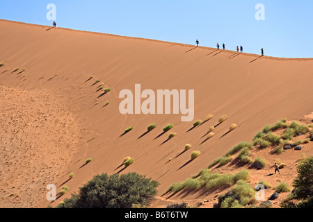 Fuß auf Düne Sossusvlei im Namib Wüste Namib Naukluft Nationalpark Namibia Stockfoto