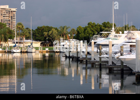 Boote in der Marina in Sarasota Florida Stockfoto