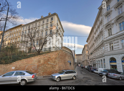 Teil der alten Stadtmauer, Wien, Österreich Stockfoto