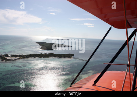 Blick auf den Flügel ein offenes Cockpit-Doppeldecker Stockfoto