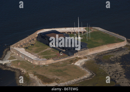 Luftaufnahme von Fort Sumter die Insel-Festung in Charleston Harbor South Carolina Ft Sumter ist, wo der Bürgerkrieg begann Stockfoto