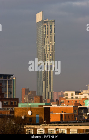 Hilton Tower auch bekannt als Beetham Tower aus South Manchester UK betrachtet. Stockfoto