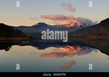 Blick Richtung Snowdon von Capel Curig Stockfoto