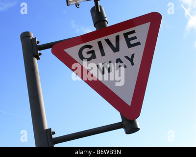 Geben Sie Art und Weise Straßenschild Stockfoto