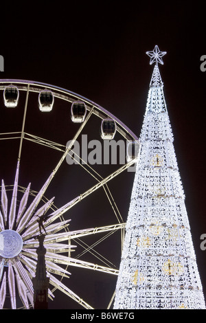 Weihnachtsmarkt Marche Aux Poissons Brüssel Belgien Stockfoto